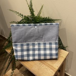 Funda Libro Vichy Azul y Blanco