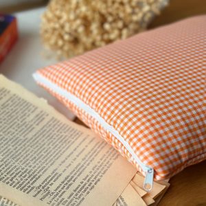 Funda cremallera Vichy naranja
